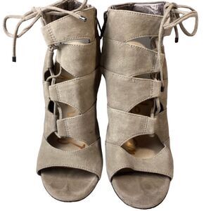 Sam Edelman Tan Suede Leather Lace Heels- size 9